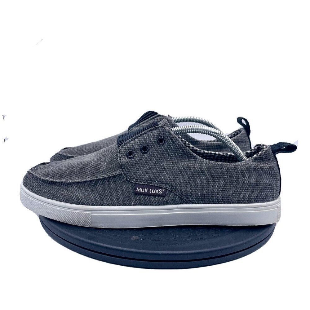 MUK LUKS Men's Billie Casual Pull On Slip On Sneaker Shoes Size 12 Gray